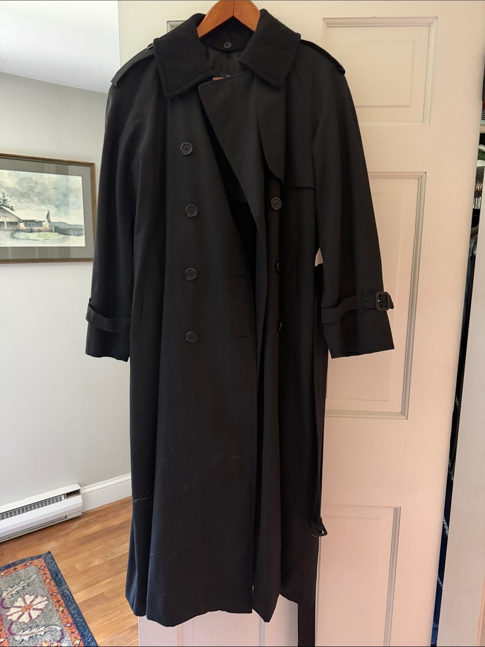 Burberry Black Double-Breasted Trench Coat with Belt
